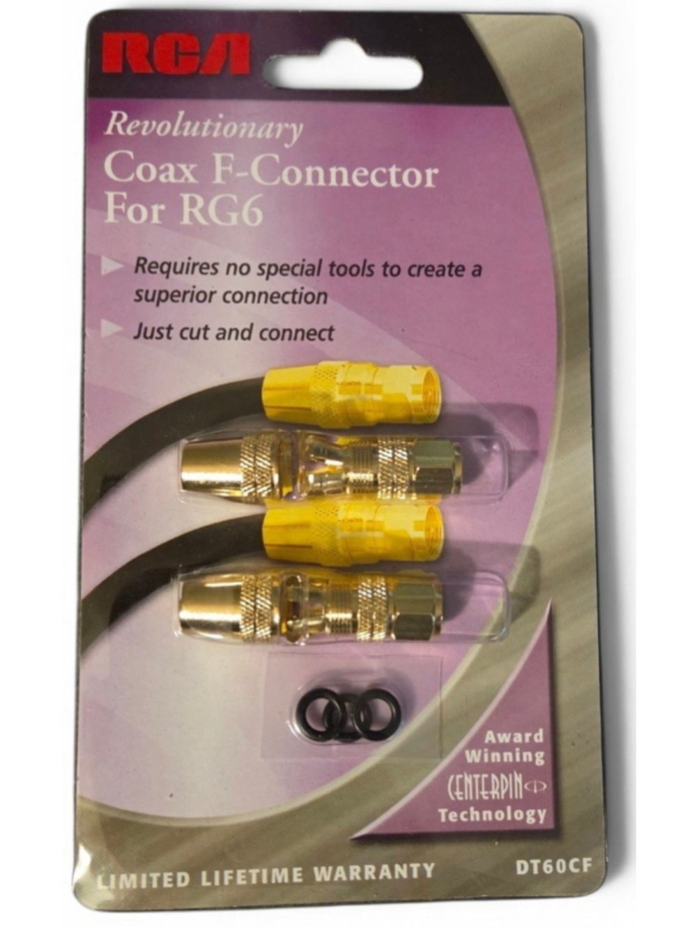 RCA RG6 Crimp On Coaxial F-Connector (2 Pack) DT60CFR NEW IN PACKAGE
